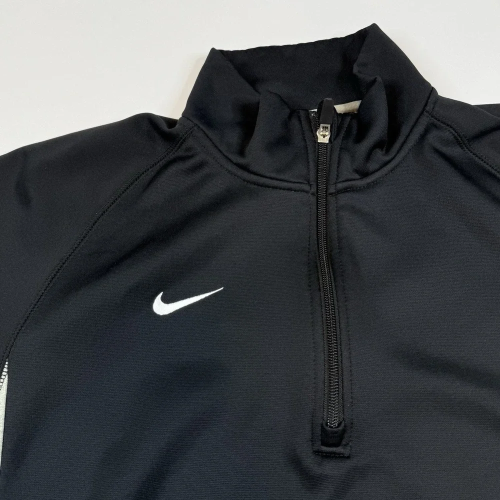 Nike Therma-Fit Core Fleece 1/4 Zip Pullover Black Gray Mens Large 455966-010